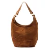 Luka 26-049 konyakbarna női velúr bőr válltáska 34 x 30 x 15 cm