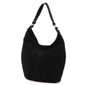   Luka 26-049 fekete női velúr bőr válltáska 34 x 30 x 15 cm