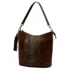 Luka 26-027 CROCO barna női bőr válltáska 26 x 26 x 16 cm