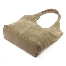   Luka 26-013 taupe női bőr válltáska, oldaltáska 39 x 33 x 12 cm