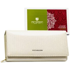 Peterson PTN 42106-SBR-BE bézs női marhabőr pénztárca