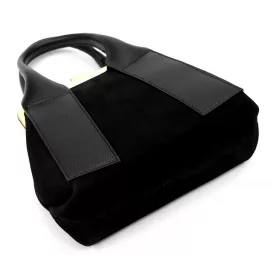   Luka 26-064 fekete női velúr bőr kézitáska 26 x 21 x 12 cm