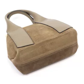   Luka 26-064 taupe női velúr bőr kézitáska 26 x 21 x 12 cm