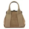 Luka 26-064 taupe női velúr bőr kézitáska 26 x 21 x 12 cm