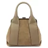 Luka 26-064 taupe női velúr bőr kézitáska 26 x 21 x 12 cm
