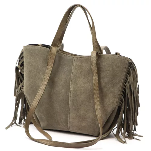 Luka 26-065 taupe női bőr kézitáska, válltáska 33 x 26 x 10 cm