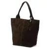 Luka 26-026 sötétbarna női velúr bőr válltáska, shopper 40 x 35 x 18 cm