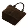 Luka 26-026 sötétbarna női velúr bőr válltáska, shopper 40 x 35 x 18 cm