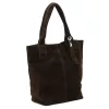 Luka 26-026 sötétbarna női velúr bőr válltáska, shopper 40 x 35 x 18 cm