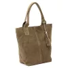 Luka 26-026 taupe női velúr bőr válltáska, shopper 40 x 35 x 18 cm