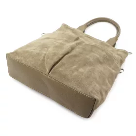   Luka 26-066 taupe női velúr bőr kézitáska, oldaltáska 36 x 32 x 10 cm