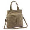 Luka 26-066 taupe női velúr bőr kézitáska, oldaltáska 36 x 32 x 10 cm