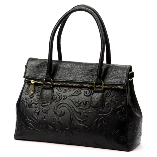 Luka 20-054 MN DOLLARO fekete női bőr válltáska 38 x 25 x 14 cm