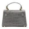 Luka 24-089 CROCO szürke női krokodil mintás bőr kézitáska, oldaltáska 21 x 14 x 8 cm
