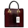 Luka 26-072 CROCO bordó női velúr krokodil mintás bőr kézitáska 30 x 28 cm