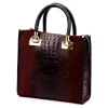 Luka 26-072 CROCO bordó női velúr krokodil mintás bőr kézitáska 30 x 28 cm