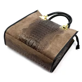 Luka 26-072 CROCO taupe női bőr kézitáska
