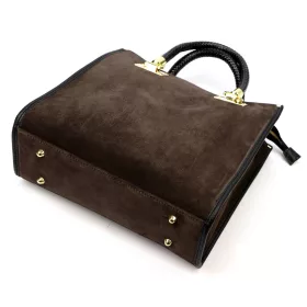   Luka 26-073 barna női velúr bőr kézitáska 30 x 29 x 13 cm