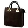 Luka 26-073 barna női velúr bőr kézitáska 30 x 29 x 13 cm