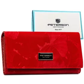   Peterson PTN PS122-MLF-2500 RFID piros női pénztárca 18,5 x 9,5 x 3 cm