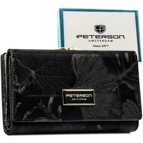   Peterson PTN PS108-MLF fekete női bőr pénztárca 14,5 x 9,5 x 3 cm