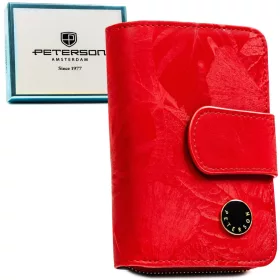   Peterson PTN PS115-MLF RFID piros női bőr pénztárca 14,5 x 9,5 x 3 cm