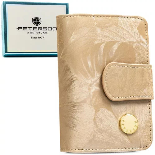 Peterson PTN PS115-MLF RFID bézs női bőr pénztárca 14,5 x 9,5 x 3 cm