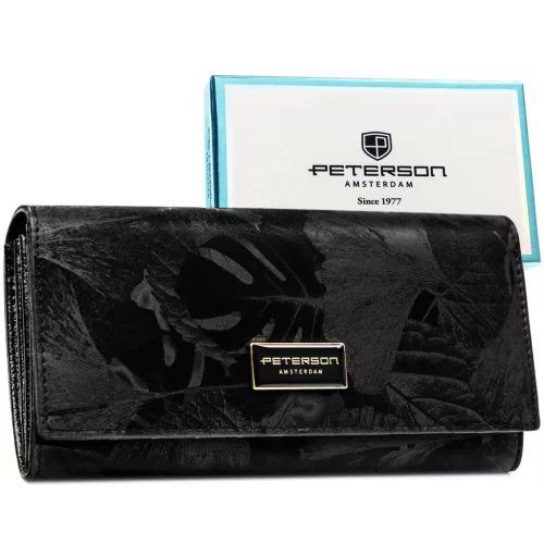 Peterson PTN PS122-MLF RFID fekete női pénztárca 18,5 x 9,5 x 3 cm