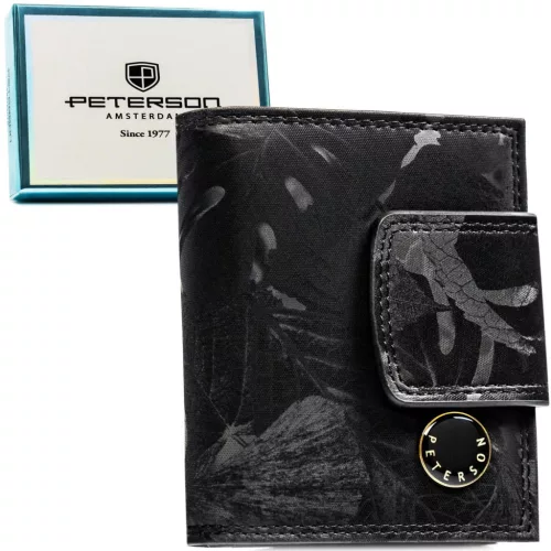 Peterson PTN PS329-MLF fekete női bőr pénztárca 11 x 8.5 x 2.8 cm