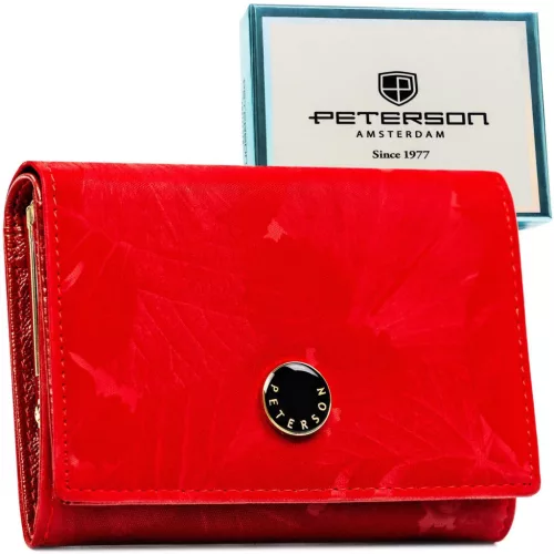 Peterson PTN PS445-MLF piros női bőr pénztárca 14,5 x 9,5 x 3 cm, RFID