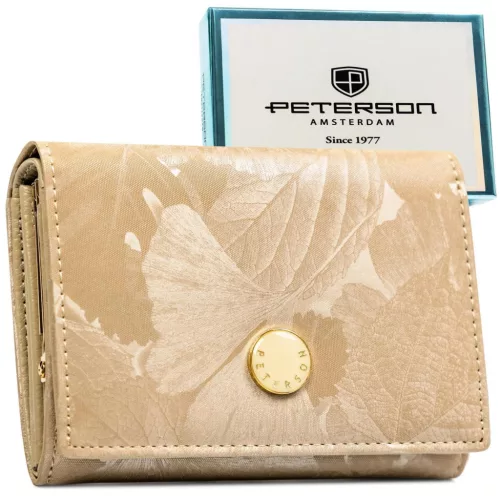 Peterson PTN PS445-MLF bézs női bőr pénztárca 14,5 x 9,5 x 3 cm, RFID