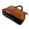 Luka 26-034 CROCO konyakbarna női bőr kézitáska 40 x 28 x 15 cm