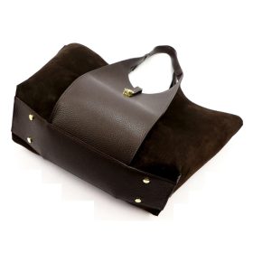   Luka 26-068 sötétbarna női bőr válltáska 45 x 30 x 16 cm