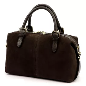   Luka 26-078 sötétbarna női velúr bőr kézitáska 33 x 20 x 14 cm