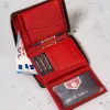 Peterson PTN 340.02 fekete-piros férfi bőr pénztárca, RFID 10 x 13.5 x 2 cm