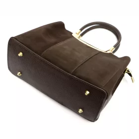  Luka 26-069 barna női velúr bőr kézitáska, oldaltáska 28,5 x 22 x 13 cm
