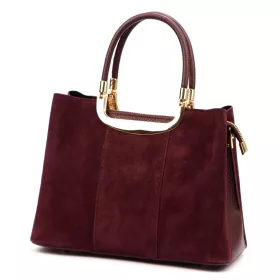   Luka 26-069 bordó női velúr bőr kézitáska, oldaltáska 28,5 x 22 x 13 cm