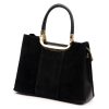 Luka 26-069 fekete női velúr bőr kézitáska, oldaltáska 28,5 x 22 x 13 cm