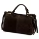 Camilla PREMIUM 10.008 sötétbarna női velúr bőr kézitáska 35 x 23 x 16 cm