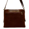 Luka 26-076 CROCO barna női velúr bőr kézitáska, válltáska 31 x 26 x 5 cm