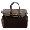 Camilla PREMIUM 10.009 sötétbarna női bőr kézitáska 40 x 30 x 19 cm