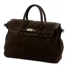 Camilla PREMIUM 10.010 barna női velúr bőr kézitáska 40 x 30 x 18 cm