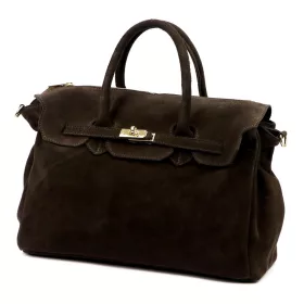   Camilla PREMIUM 10.010 barna női velúr bőr kézitáska 40 x 30 x 18 cm