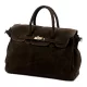 Camilla PREMIUM 10.010 barna női velúr bőr kézitáska 40 x 30 x 18 cm