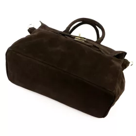   Camilla PREMIUM 10.010 barna női velúr bőr kézitáska 40 x 30 x 18 cm