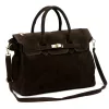 Camilla PREMIUM 10.010 barna női velúr bőr kézitáska 40 x 30 x 18 cm
