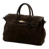 Camilla PREMIUM 10.010 barna női velúr bőr kézitáska 40 x 30 x 18 cm