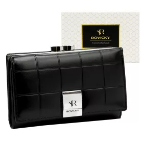   Rovicky RPX-23-3 fekete női bőr pénztárca 14.5 x 9.5 x 3.5 cm 