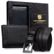 Peterson PTN N992-DOT BLACK fekete férfi bőr pénztárca, öv ajándék szett 125 cm