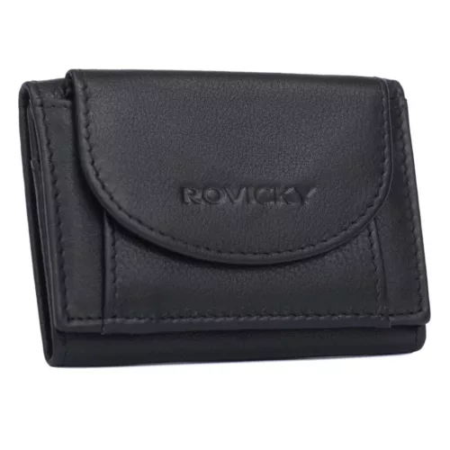 Rovicky R-21-LFN kisméretű fekete női bőr pénztárca